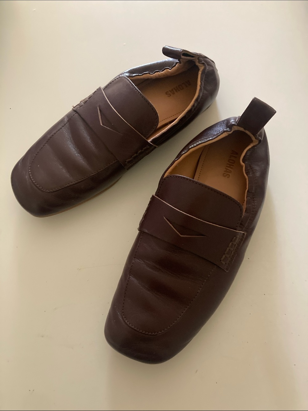 ALOHAS Dark Brown Women's Matilda Leather Slip-On Loafers size 36